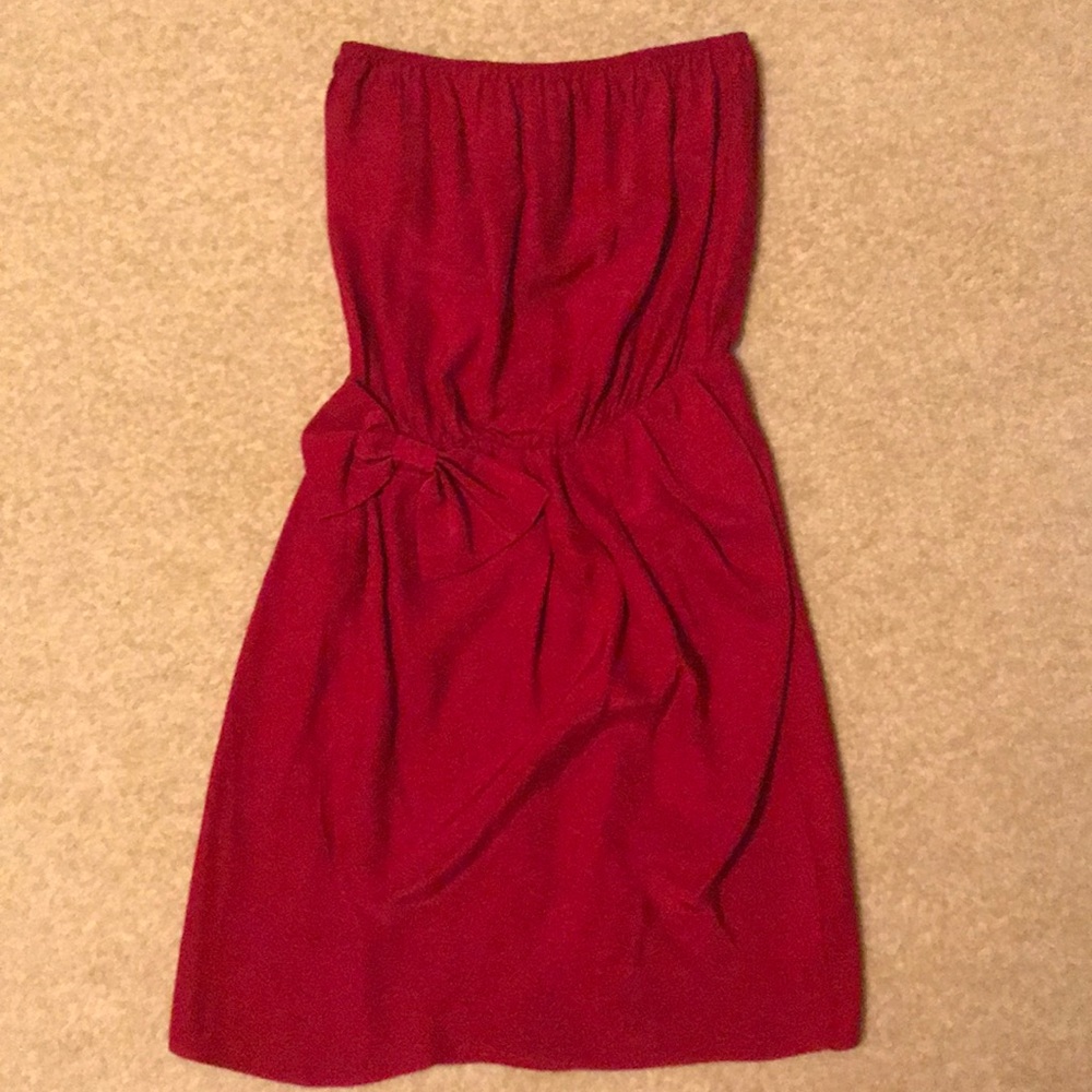 Amanda Uprichard Red Silk Bow Cocktail Dress